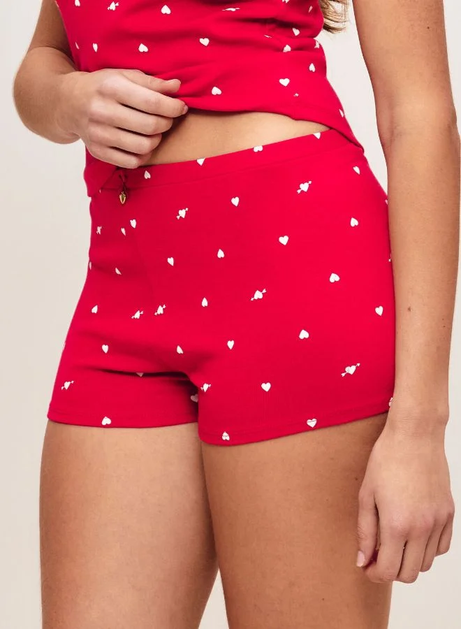 UNDIZ Heart print jersey shorts
